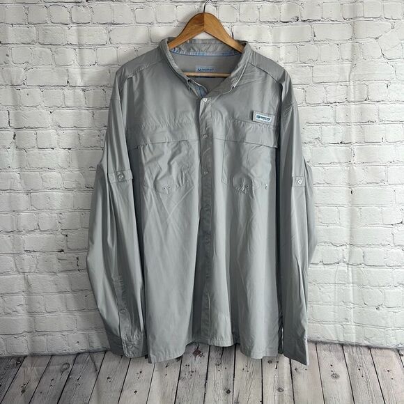 Mossy Oak Fishing Offshore Cool Grey Long Sleeve Shirt size XL - Picture 1 of 6